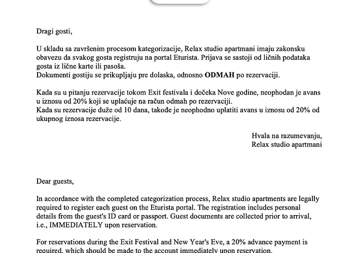 Relax Novi Sad, Telep Apartman